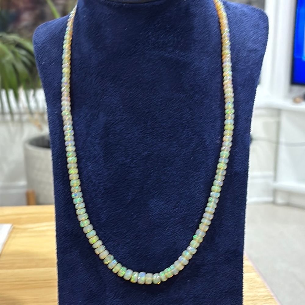 Ethiopian Opal Beaded Necklace Elegant Jewelry